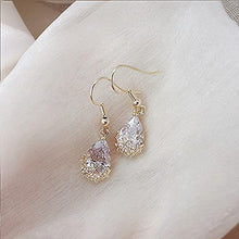 Load image into Gallery viewer, The 14k Gold Plated Gem romantic flower petals hollow water drop simple temperament Earrings with S925 Silver Needle for Women Girl Gifts Valentines/Birthday/ Anniversary / Mother’s Day
