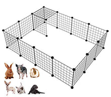 Load image into Gallery viewer, LANGXUN 16pcs Metal Wire Storage Cubes Organizer, DIY Small Animal Cage for Rabbit, Guinea Pigs, Puppy | Pet Products Portable Metal Wire Yard Fence(14" H)
