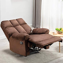 Load image into Gallery viewer, Bonzy Home Recliner Chair - Heavy Duty Manual Overstuffed Fabric Recliner - Home Theater Seating - Bedroom &amp; Living Room Chair Recliner Sofa (Chocolate)
