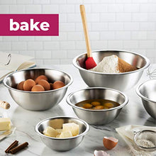 Load image into Gallery viewer, Stainless Steel Mixing Bowls (Set of 5) Stainless Steel Mixing Bowl Set - Easy To Clean, Nesting Bowls for Space Saving Storage, Great for Cooking, Baking, Prepping

