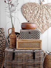 Load image into Gallery viewer, Creative Co-Op Woven Rattan Glass Lids &amp; Fir Wood Frame (Set of 2 Sizes) Display Boxes, Beige
