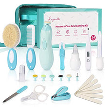 Load image into Gallery viewer, Baby Healthcare and Grooming Kit, 24 in 1 Baby Electric Nail Trimmer Set, Lupantte Nursery Care Kit, Toddler Nail Clippers, Medicine Dispenser, Infant Comb, Brush, etc. Baby Care Products.
