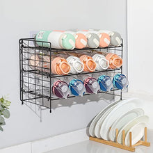 Load image into Gallery viewer, Vidor Adjustable Water Bottle Organizer,3-Tier Wall-Mounted Water Bottle Rack,Tumbler Organizer for Kitchen Cabinets.Suitable for Kitchen Countertops, Cabinets, Pantries, Living Room Storage,Black
