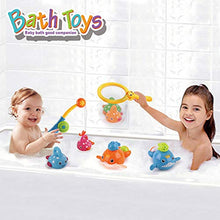 Load image into Gallery viewer, Dwi Dowellin Bath Toys Mold Free Fishing Games Swimming Whales BPA Free Water Table Pool Bath Time Bathtub Tub Toy for Toddlers Baby Kids Infant Girls Boys Age 1 2 3 4 5 6 Years Old Bathroom Fish Set
