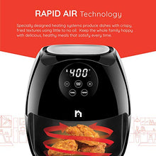 Load image into Gallery viewer, New House Kitchen Digital 3.6 Quart Air Fryer w/ Flat Basket, Touch Screen AirFryer, Non-Stick Dishwasher-Safe Basket, Use Less Oil For Fast Healthier Food, 60 Min Timer &amp; Auto Shut Off, Black
