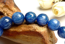 Load image into Gallery viewer, Natural Blue Kyanite Gemstone Crystal Stretch Round Bead Bracelet AAA 8mm

