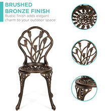 Load image into Gallery viewer, Best Choice Products 3-Piece Outdoor Rust-Resistant Cast Aluminum Patio Bistro Set w/Tulip Design, Copper
