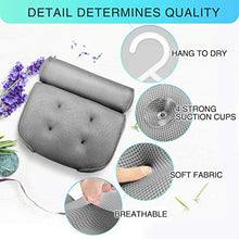 Load image into Gallery viewer, ESSORT Bath Tray and Bath Pillow Combo, Air Mesh Bathroom Cushion for Head, Neck, Shoulder Support, Bathtub Caddy Tray Adjustable Holder
