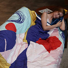 Load image into Gallery viewer, ZonLi Heavy Weighted Blanket 25 lbs(60''x80'', Abstract/Navy), Queen Size Weighted Blanket for Adults, Soft Fleece Throw Blanket with Glass Beads
