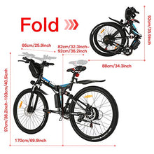 Load image into Gallery viewer, VIVI Electric Bike for Adults, Folding Electric Mountain Bicycle Adults 26 inch E-Bike 350W Motor Professional 21 Speed Gears with Removable 36V 10.4Ah Lithium-Ion Battery
