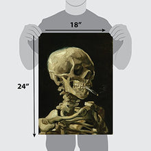 Load image into Gallery viewer, Palace Learning Vincent Van Gogh (Skull with Cigarette, 1885) Art Poster Print - 18 x 24 Laminated - Van Gogh Skeleton
