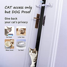 Load image into Gallery viewer, Neobay Adjustable Cat Door Strap with Silicone Door Stopper(Blue), Alternative of Interior Cat Door and Cat Gates. Simplest Way to Keep Dog Out of Litter Box and Cat Feeder.

