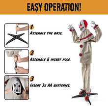 Load image into Gallery viewer, Best Choice Products Scary Harry The Motion Activated Animatronic Killer Clown, Halloween Prop w/Pre-Recorded Lines, Red Light Up Eyes, Moving Arms &amp; Head
