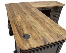 Load image into Gallery viewer, Martin Furniture IMSA684R-KIT Executve L-Desk &amp; Return with Solid Wood Plank Tops, Fully Assembled, Brown
