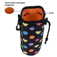 Load image into Gallery viewer, Af-Wan Protable Neoprene Insulated Water Drink Bottle Cooler Carrier Cover Sleeve Tote Bag Pouch Holder Strap for Kid Children Women Men Biker Travel Cycling Climbing Sports(Black+Black)
