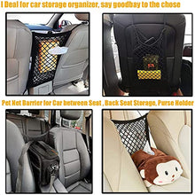 Load image into Gallery viewer, DYKESON Dog Car Net Barrier Pet Barrier with Auto Safety Mesh Organizer Baby Stretchable Storage Bag Universal for Cars, SUVs -Easy Install, Car Divider for Driving Safely with Children &amp; Pets

