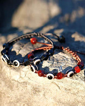 Load image into Gallery viewer, Lightock Evil Eye Bracelet Obsidian Amulet Essential Oil Diffuse Friendship Gifts Couples Bracelets for Women Men (2pcs)
