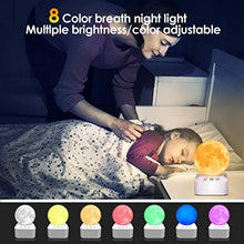 Load image into Gallery viewer, Moon Lamp, HOKEKI 7 Colors LED 3D Moon Light with Stand &amp; Remote&amp;Touch Control&amp;White Noise Machine and USB Rechargeable, Moon Light Lamps for Kids Lover Birthday Gifts.
