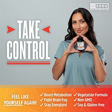 Load image into Gallery viewer, Zhou Thyroid Support Complex with Iodine | Energy, Metabolism &amp; Focus Formula | Vegetarian, No Soy or Gluten | 30 Servings, 60 Caps
