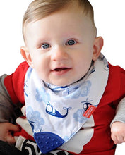 Load image into Gallery viewer, Nuby Reversible 2 Piece Teething Bib, Fire Engine, Blue Helicopter, 3 mo+
