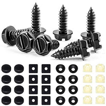 Load image into Gallery viewer, 8 Sets Premium Stainless Steel License Plate Screws Kit, Rust-Proof &amp; Anti-Rattle License Plate Bolts(Black)
