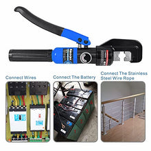 Load image into Gallery viewer, AMZCNC Hydraulic Crimping Tool and Cable Cutter Hydraulic Cable Lug Crimper 8 US TON 12 AWG to 00 (2/0) Electrical Terminal Cable Wire Tool Kit with 9 Die
