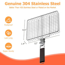 Load image into Gallery viewer, ORDORA Grill Basket, Fish Grill Basket, Rustproof 304 Stainless Steel BBQ Grilling Basket for Meat,Steak, Shrimp, Vegetables, Chops, Heavy Duty Grill Basket Outdoor Grill Accessories

