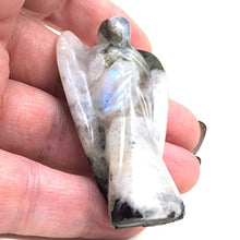 Load image into Gallery viewer, Nelson Creations, LLC White Rainbow Moonstone Hand-Carved Natural Gemstone Crystal Healing Angel Figurine Statue, 2 Inch
