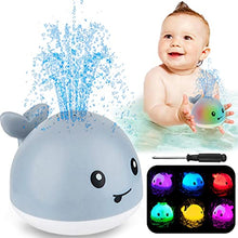 Load image into Gallery viewer, ZHENDUO Baby Bath Toys, Whale Automatic Spray Water Bath Toy, Induction Sprinkler Bathtub Shower Toys for Toddlers Kids Boys Girls, Pool Bathroom Toy for Baby (Gray)
