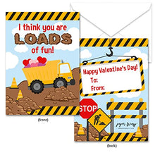 Load image into Gallery viewer, Paper Frenzy Construction Themed Valentine Cards WITH ENVELOPES - 25 Pack
