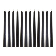 Load image into Gallery viewer, Mega Candles 12 pcs Unscented Black Taper Candle, Hand Poured Wax Candles 10 Inch x 7/8 Inch, Home Décor, Wedding Receptions, Baby Showers, Birthdays, Celebrations, Party Favors &amp; More
