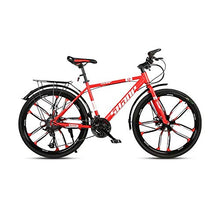 Load image into Gallery viewer, GYZLZZB Ten Knife Wheels Adult 26 Inch 21-Speed Bicycle Full Suspension Gears Dual Disc Brakes Mountain Bicycle, High-Carbon Steel Outdoors Mountain Bike with Shelves and Fenders(Red)
