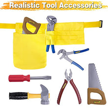 Load image into Gallery viewer, iPlay, iLearn Construction Worker Costume for Boys, Toddler Dress Up Clothes, Kid Builder Career Outfit W/ Tool Belt Vest Hat, Pretend Role Play Toy Set, Halloween Birthday Gift 3 4 5 6 Year Old Child
