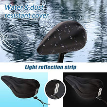 Load image into Gallery viewer, Mountain Bike Seat Cushion Cover Extra Soft Gel Bicycle Seat Cover, Soft Silicone Padded Bike Saddle Cover, Anti-Slip Bicycle Seat Cushion Spinning with Waterpoof&amp;Dust Resistant Cover Outdoor Cycling
