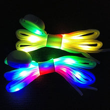 Load image into Gallery viewer, MadeComfy LED Shoelaces Light Up Laces 3 Modes 7 Colors Flashing Colorful Shoestrings
