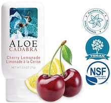 Load image into Gallery viewer, Aloe Cadabra Flavored Personal Lubricant &amp; Organic Moisturizer for Anal, Sex, Oral, Women, Men &amp; Couple, Cherry Lemonade 2.5 Ounce
