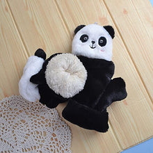 Load image into Gallery viewer, Aniywn Cute Panda Fingerless Gloves Winter Plush Faux Fur Half Finger Gloves Cute Cartoon Soft Warm Costume Accessories Black
