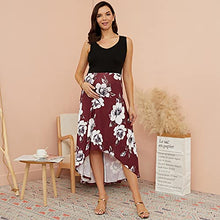 Load image into Gallery viewer, H&amp;JOY Women's Maternity Nursing Spaghetti Midi Dress Summer Pregnant Breastfeeding Tank Floral Dress (Tank Red, x_l)
