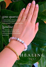 Load image into Gallery viewer, [Healing Trust] Rose Quartz Bracelet For Women, Authentic Rose Quartz Crystal + White Howlite + White Lava Stone Aromatherapy Healing Crystal Stones, Anxiety Bracelet for Women, Ladies Love Attraction Crystal Beads Bracelet Friendship Gifts, Real Gemstone
