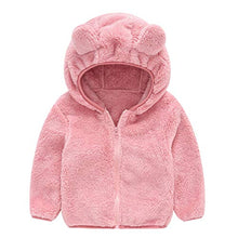 Load image into Gallery viewer, Baby Boy Girl Cute Ear Hoodie Cashmere Cardigan Coat Winter Thick Warm Plush Sweater Outerwear Kids Fleece Jacket (Pink, 18-24 Months)
