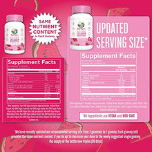 Load image into Gallery viewer, Collagen Gummies for Hair, Skin &amp; Nail Health | 3 Month Supply Vegan Collagen Gummies | Sugar Free | Plant Based Collagen Supplement w/ Lysine Vitamin A, C, Alma Fruit Complex | Animal Peptide
