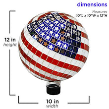 Load image into Gallery viewer, Alpine Corporation 12" Tall Indoor/Outdoor Mosaic American Flag Gazing Globe Yard Art Decor
