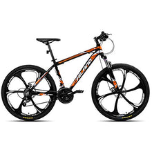 Load image into Gallery viewer, Hiland 26 Inch Mountain Bike Aluminum MTB Bicycle with 17 Inch Frame Kickstand Disc-Brake Suspension Fork Cycling Urban Commuter City Bicycle 6-Spokes Black Orange
