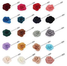 Load image into Gallery viewer, HANPABUM 20 Pieces Men's Lapel Pins Handmade Camellia Flower Boutonniere Stick for Suits Wedding
