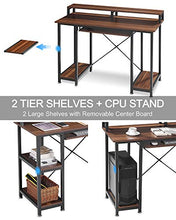 Load image into Gallery viewer, QooWare Computer Desk with Shelves, 47" Writing Desk w/Keyboard Tray &amp; Monitor Stand Riser - Achieve More, Strain Less - Large Desk Space Wooden Study Table for Home Office
