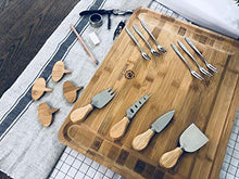 Load image into Gallery viewer, Unique Housewarming Gifts, Men, Women Birthday, Thanksgiving Gift | Extra Large Cheese Plate Board with Hidden Magnetic Drawer holding Cheese Knives, Serving Forks, Markers and Wine Accessories

