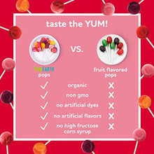 Load image into Gallery viewer, YumEarth Organic Pops Variety Pack, 300+ Fruit Flavored Favorites Lollipops, Allergy Friendly, Gluten Free, Non-GMO, Vegan, No Artificial Flavors or Dyes
