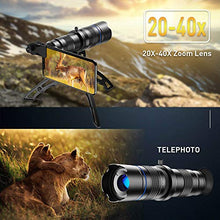 Load image into Gallery viewer, Apexel HD 20-40X Zoom Lens with Tripod Telephoto Mobile Phone Lens Telescope for iPhone Samsung Other Smartphones Hunting Camping Sports
