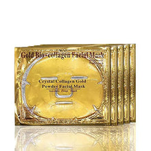 Load image into Gallery viewer, Collagen Facial Masks (10-Pc) - Vegan Gold Facial Mask - Anti Aging,Puffiness, Moisturizing, Deep Tissue Rejuvenation and Hydrates Skin
