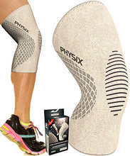 Load image into Gallery viewer, Physix Gear Knee Support Brace - Premium Recovery &amp; Compression Sleeve for Meniscus Tear, ACL, MCL Running &amp; Arthritis - Best Neoprene Stabilizer Wrap for Crossfit, Squats &amp; Workouts (Single Beige S)
